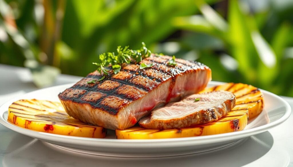 grilled tuna with pineapple